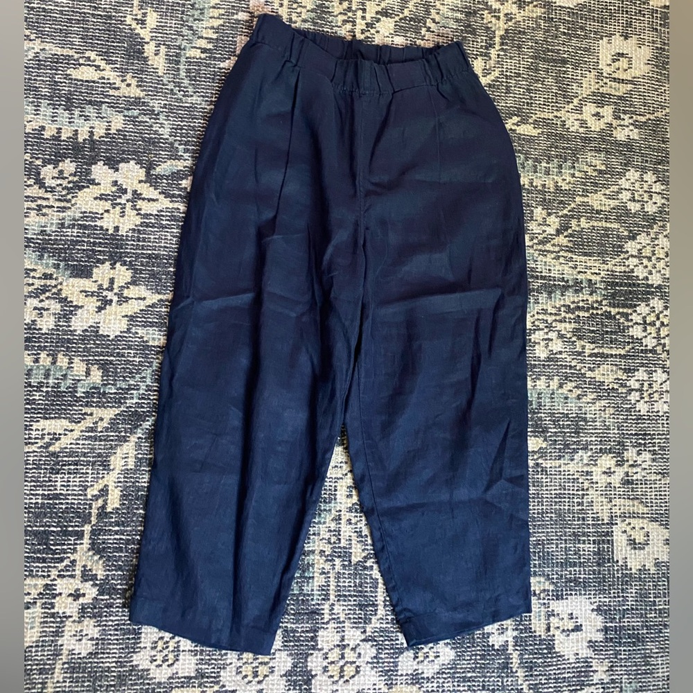 Elizabeth Suzann Navy Andy linen trousers